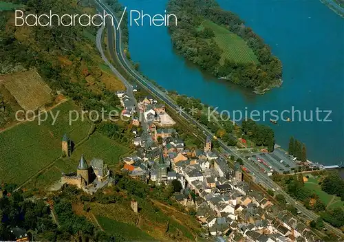 AK / Ansichtskarte Bacharach_Rhein Fliegeraufnahme Bacharach Rhein