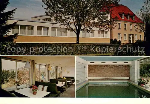 AK / Ansichtskarte Iburg_Bad Kneipp Sanatorium Dr Bremer Gastraum Hallenbad Iburg_Bad