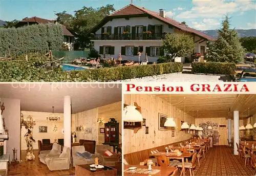 AK / Ansichtskarte Eppan_Suedtirol Pension Grazia Pool Gastraeume Eppan Suedtirol