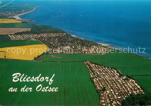 AK / Ansichtskarte Bliesdorf_Schashagen Campingplaetze mit Blick auf Groemitz Fliegeraufnahme Bliesdorf Schashagen