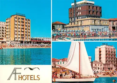 AK / Ansichtskarte Pesaro AF Hotels Palace Rex Excelsior Strand Pesaro