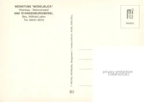 AK / Ansichtskarte Starkenburg Weinstube Moselblick Terrasse Moselpartie Starkenburg