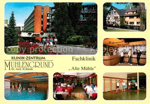 AK / Ansichtskarte Reinhardshausen Klinik Zentrum Muehlengrund Fachklinik Alte Muehle Hallenbad Bar Speisesaal Gymnastikhalle Reinhardshausen