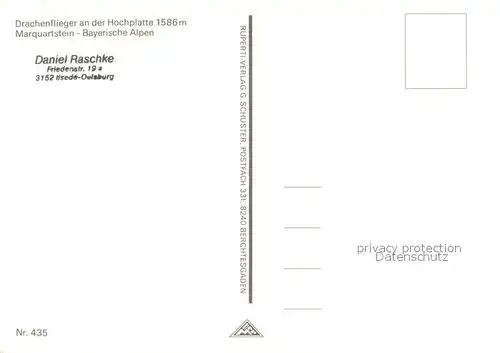 AK / Ansichtskarte Marquartstein Drachenflieger an der Hochplatte mit Hochfelln und Hochgern Marquartstein