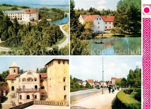 AK / Ansichtskarte Karlovac Ozalj Old castle Hotel Bosiljevo Old castle Hotel Lesce Thermal baths Karlovac Gaj Street Karlovac