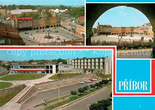 AK / Ansichtskarte Pribor_Freiberg_Maehren Domy renesancniho Dnesek charakterizuje nova bytova vystavba a pekne obchodni stredisko Pribor_Freiberg_Maehren