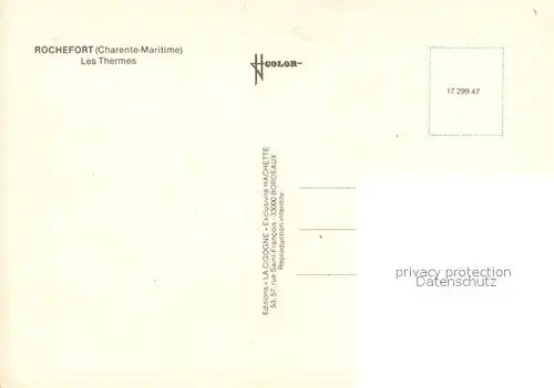 AK / Ansichtskarte Rochefort_Charente Maritime Les Thermes Rochefort