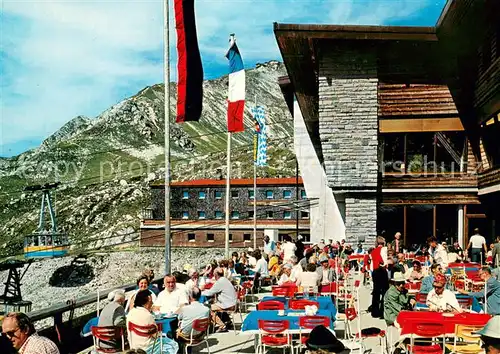 AK / Ansichtskarte Oberstdorf Nebelhornbahn Bergstation Bergrestaurant Terrasse Huber Karte Nr. 6094 Oberstdorf
