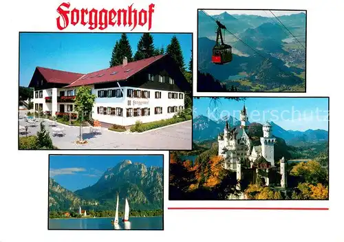 AK / Ansichtskarte Ussenburg Tagungs  und Begegnungsstaette Forggenhof Bergbahn Forggensee Schloss Neuschwanstein Alpen Ussenburg
