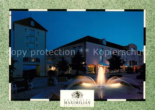 AK / Ansichtskarte Bad_Griesbach_Rottal Golf Hotel Maximilian Springbrunnen Nachtaufnahme Bad_Griesbach_Rottal