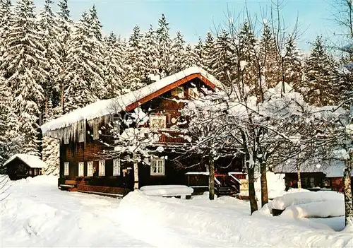 AK / Ansichtskarte Zwiesel_Niederbayern Forstgasthaus Schwellhaeusl Ausflugsgaststaette Cafe Winterimpressionen Bayerischer Wald Zwiesel Niederbayern