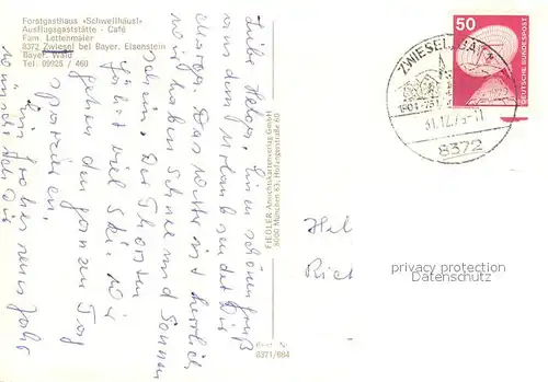 AK / Ansichtskarte Zwiesel_Niederbayern Forstgasthaus Schwellhaeusl Ausflugsgaststaette Cafe Winterimpressionen Bayerischer Wald Zwiesel Niederbayern