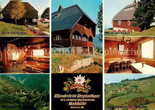 AK / Ansichtskarte St_Ulrich_Schwarzwald Wanderheim Berglusthaus Hohbuehl Landschaftspanorama St_Ulrich_Schwarzwald