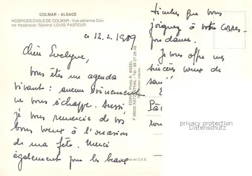 AK / Ansichtskarte Colmar_Haut_Rhin_Elsass Hospices Civils Centre Hospitalier General Louis Pasteur vue aerienne Colmar_Haut_Rhin_Elsass