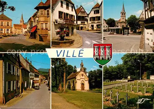 AK / Ansichtskarte Ville_Bas Rhin La Mairie Place General de Gaulle Fontaine fleurie Eglise Notre Dame Maison natale de Rene Kuder Chapelle du cimetiere militaire Ville_Bas Rhin