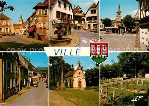 AK / Ansichtskarte Ville_Bas Rhin La Mairie Place General de Gaulle Fontaine fleurie Eglise Notre Dame Maison natale de Rene Kuder Chapelle du cimetiere militaire Ville_Bas Rhin