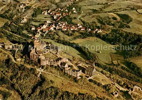 AK / Ansichtskarte Baumholder_Nahe Burg Lichtenberg Burggaststaette Fliegeraufnahme Baumholder Nahe