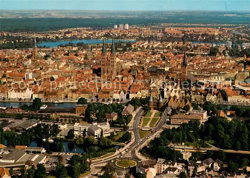 AK / Ansichtskarte Luebeck Holstentor Stadtzentrum Fliegeraufnahme Luebeck