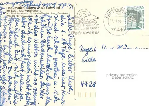 AK / Ansichtskarte Badenweiler Rheumaklinik der BVA Markgraeflerland Fliegeraufnahme Badenweiler