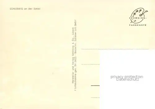 AK / Ansichtskarte Schleswig_Schlei Stadtzentrum mit Kirche Fliegeraufnahme Schleswig_Schlei