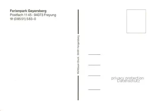 AK / Ansichtskarte Freyung Ferienpark Geyersberg Fliegeraufnahme Freyung