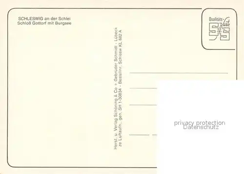 AK / Ansichtskarte Schleswig_Schlei Schloss Gottorf mit Burgsee Fliegeraufnahme Schleswig_Schlei