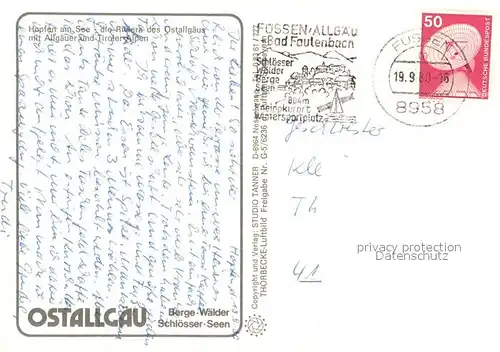 AK / Ansichtskarte Hopfen_See Riviera des Ostallgaeus mit Allgaeuer und Tiroler Alpen Fliegeraufnahme Hopfen_See