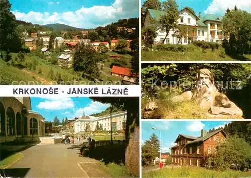 AK / Ansichtskarte Janske_Lazne Panorama Kurhaus Kolonnade Statue Hotel Janske_Lazne