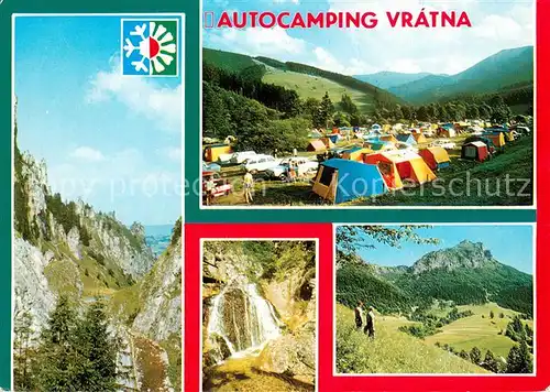AK / Ansichtskarte Mala_Fatra Autocamping Vratna Landschaftspanorama Kleine Fatra Wasserfall Mala_Fatra