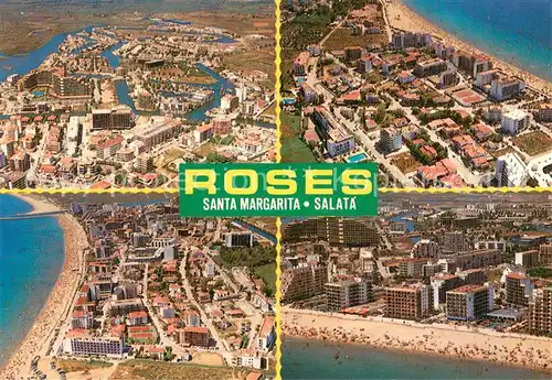 AK / Ansichtskarte Roses_Costa_Brava Diversas vistas aereas Roses_Costa_Brava