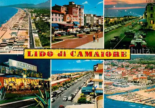 AK / Ansichtskarte Lido_di_Camaiore Strand Uferstrasse Kanal Innenstadt Cristallo Bar Restaurant Lido_di_Camaiore
