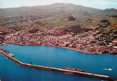 AK / Ansichtskarte Sao_Miguel_Azores Ponte Delgada e porto artificial vista aerea Sao_Miguel_Azores