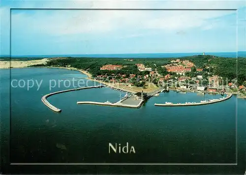 AK / Ansichtskarte Nida Hafen Fliegeraufnahme Nida