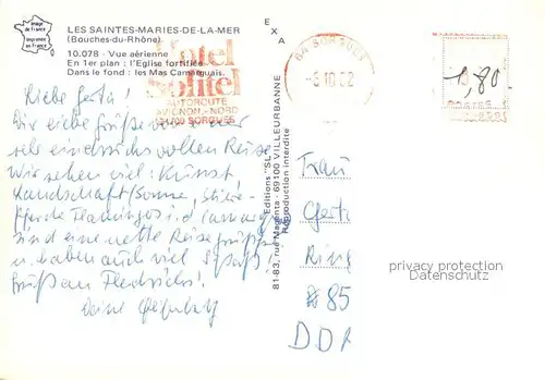AK / Ansichtskarte Les_Saintes Maries de la Mer Eglise fortifiee les Mas Camarguais vue aerienne Les