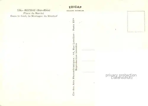 AK / Ansichtskarte Rothau_Bas Rhin Place du Marche dans le fond Montagne du Struthof Rothau Bas Rhin