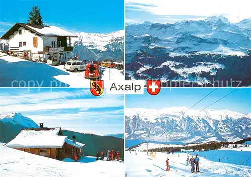 AK / Ansichtskarte Axalp_BE Sporthaus Ernst Skiberghuette Skigebiet Axalp mit Rothorn Axalp_BE