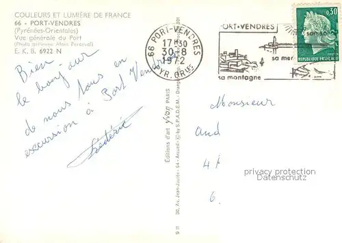 AK / Ansichtskarte Port Vendres Vue generale aerienne du Port Port Vendres