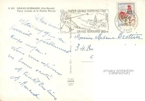 AK / Ansichtskarte Grand Bornand_Le Vieux chalets et la Pointe Percee Grand Bornand_Le