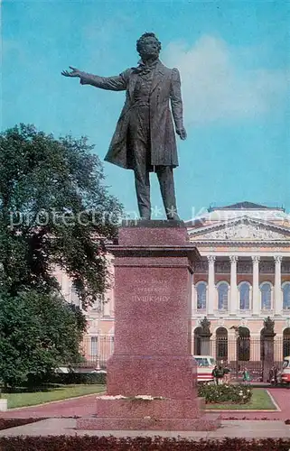 AK / Ansichtskarte Leningrad_St_Petersburg Monument to the poet Pushkin Denkmal Statue Leningrad_St_Petersburg