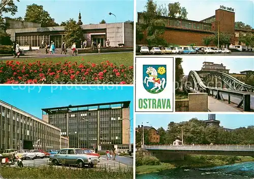 AK / Ansichtskarte Ostrava Vystaviste Cerna louka Dum umeni Sykoruv most Nove Hlavni nadrazi s postou Most Pionyru Ostrava
