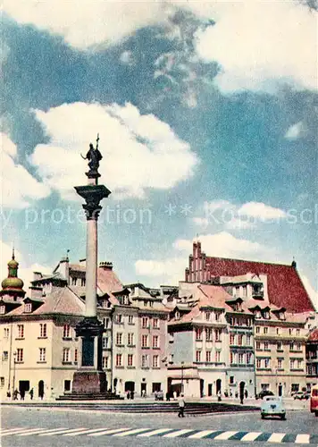 AK / Ansichtskarte Warszawa Column of King Sigismund III at Castle Square Denkmal Schlossplatz Warszawa