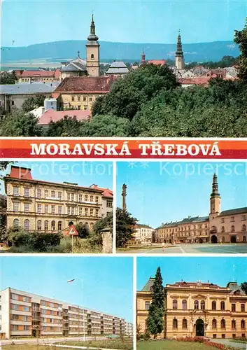 AK / Ansichtskarte Moravska_Trebova Stadtpanorama Zentrum Platz Schule Museums Moravska Trebova