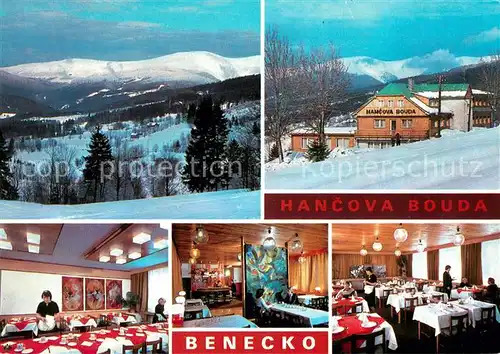 AK / Ansichtskarte Benecko_Semily Hancova Bouda Restaurant Krkonose Landschaftspanorama Riesengebirge Benecko Semily
