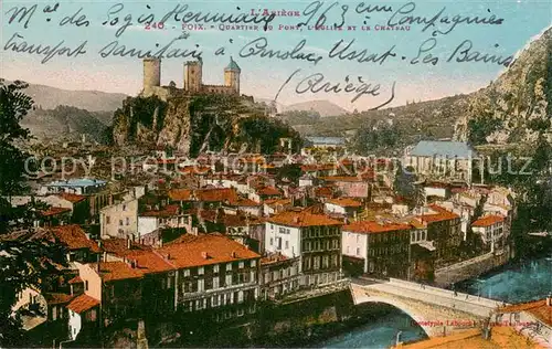 AK / Ansichtskarte Foix Quartier du Pont lEglise et le Chateau Foix