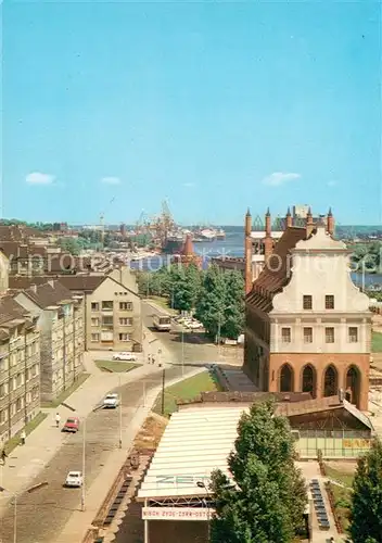 AK / Ansichtskarte Szczecin_Stettin Panorama Blick zur Oder Rathaus Museum Szczecin_Stettin