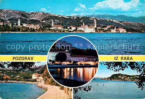 AK / Ansichtskarte Rab_Croatia Ansicht vom Meer aus Kuestenpanorama Uferpartie Nachtaufnahme Rab_Croatia