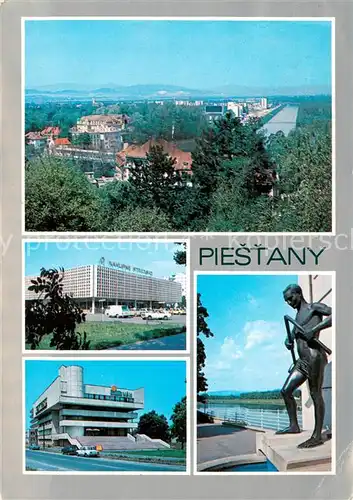AK / Ansichtskarte Piestany Stadtpanorama Gebaeude Statue Piestany