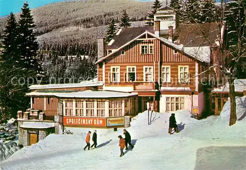 AK / Ansichtskarte Spindleruv_Mlyn_Spindlermuehle Hotel Spolecensky dum Krkonose Berghotel Riesengebirge im Winter Spindleruv_Mlyn