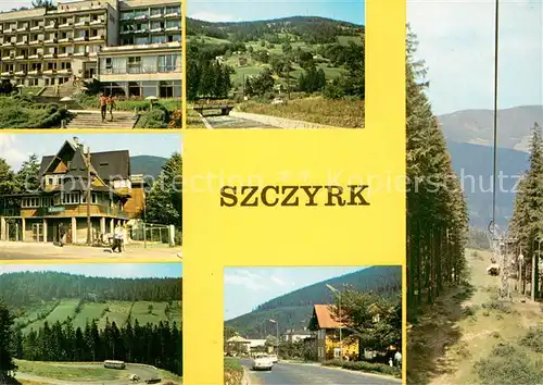 AK / Ansichtskarte Szczyrk Hotel Restaurant Sessellift Landschaftspanorama Szczyrk