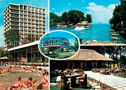 AK / Ansichtskarte Balaton_Plattensee Ferienort am Plattensee Restaurant Ausflugsdampfer Balaton_Plattensee